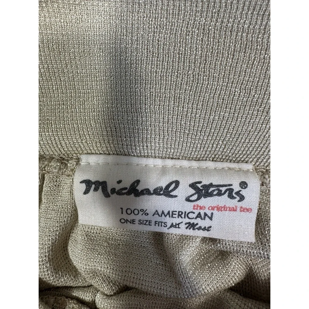 Michael Stars Top Womens OS Gold Square Neck Babydoll Tunic Shimmery Y2K - Picture 7 of 10